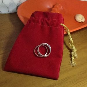 Sterling silver triple loop ring